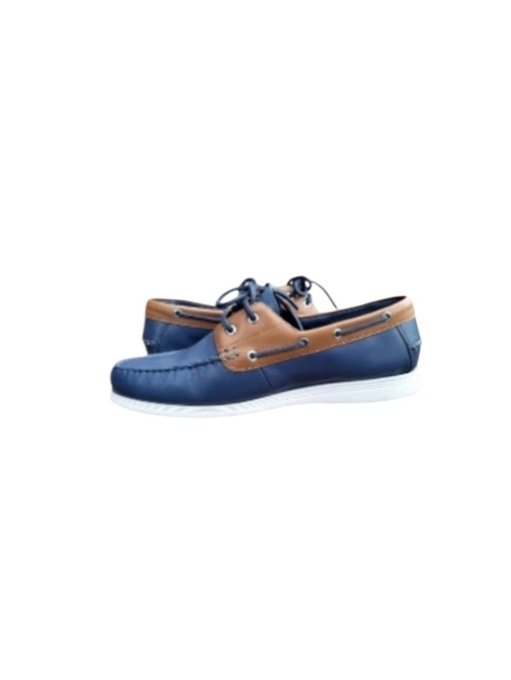 Cole Haan Leather Cornell 2 Eye Blue Brown Boat Shoe Loafer Preppy Dress Men 9 - Picture 7 of 11